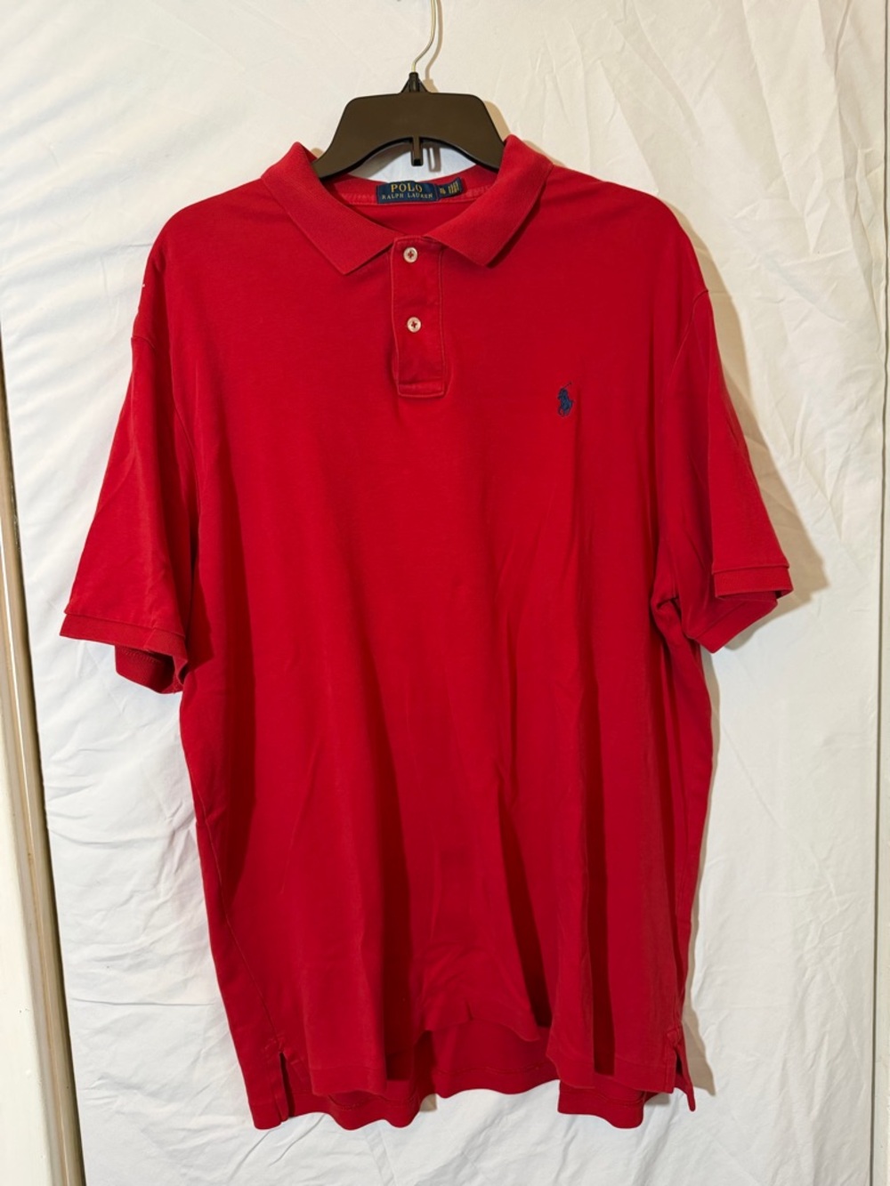XL Ralph Lauren Men's Red Polo with Navy Pony Logo